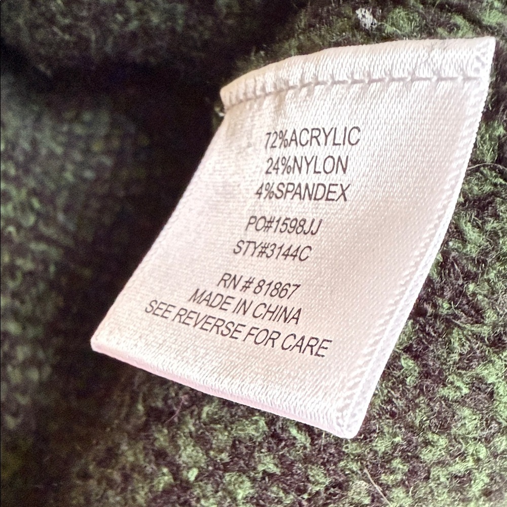 Forest Green Plaid V-Neck Cardigan Sweater - Picture 5 of 7